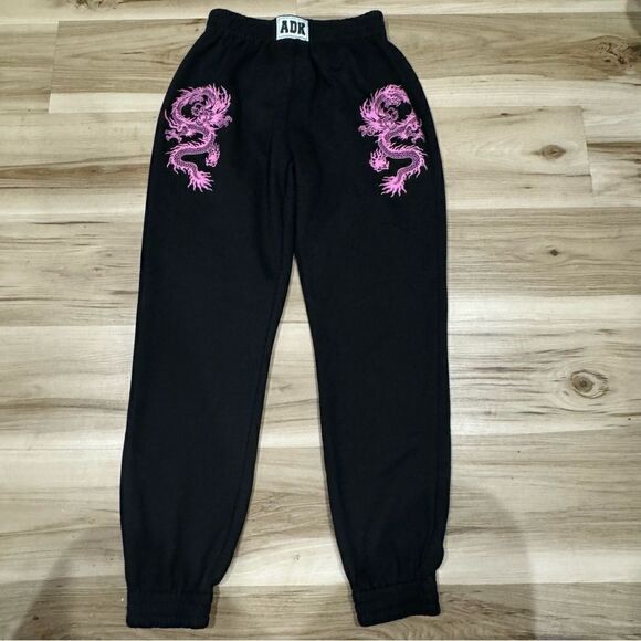Adika Dragon Black Pink Joggers Sweatpants Women’s Small - Picture 2 of 5
